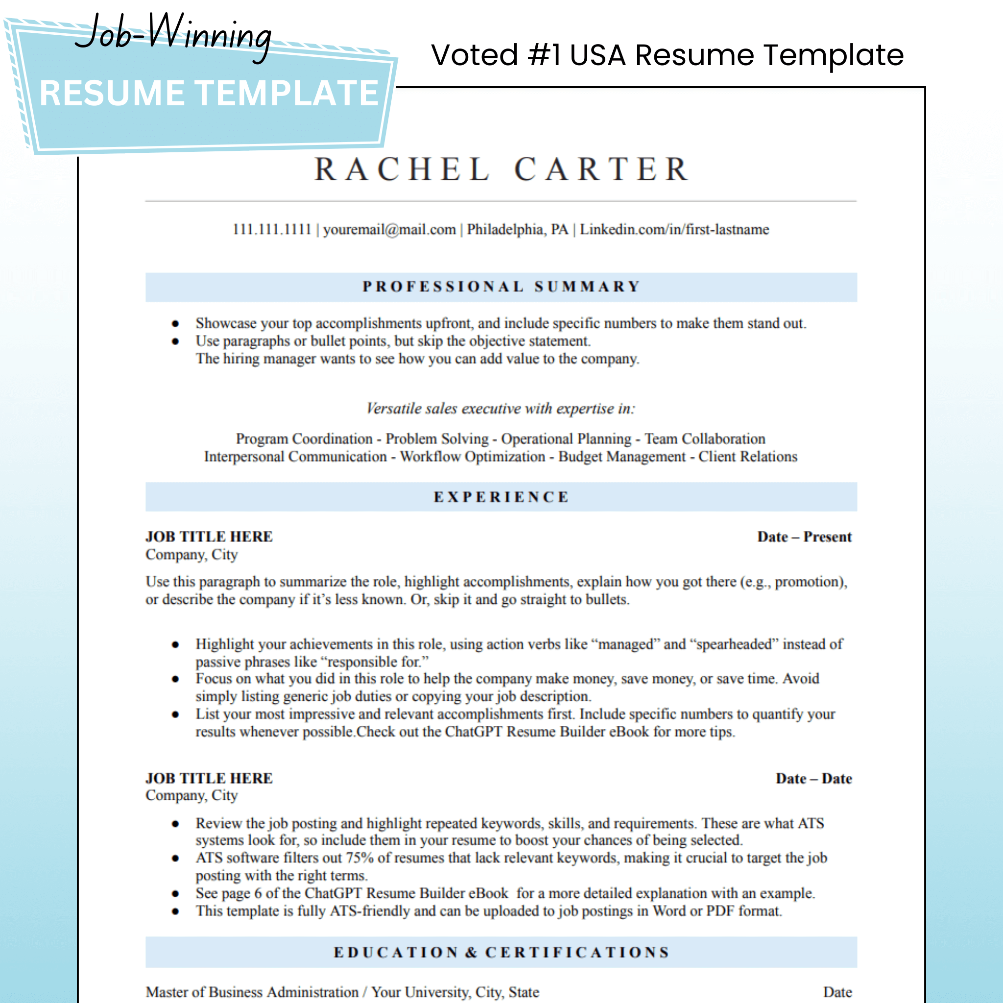 The Job-Winning Resume Template